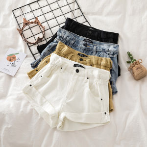 High Waist Wide Leg Short Jeans Women plus Size A-Line Slimming Summer Hot Pants Trendy Flared Cuff Denim Shorts plus Size