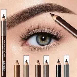 3 Colors Wooden Eyebrow Eyeliner Pencil Waterproof Smudge Proof Matte Brown Hard Tip Brow Pencil for Brows Enhancers Eyes Makeup