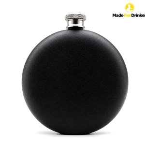Round Matte black sand finish Hip Flask - 180ml