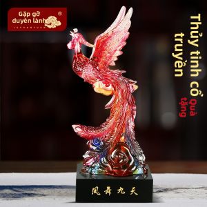 JUSHANYUAN | Đồ Trang Trí Nghệ Thuật Thủy Tinh Thiết Kế Phoenix