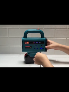 Portable Power Inverter with Flashlight 6 in 1 Multi-Function 120W 3 USB 1 Type-C 2 AC Output