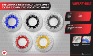 Discbrake Piringan Cakram CBR250RR ZX25R New Ninja250 R25 MT25 NINJA250 Karbu CNC Floating 320mm Nassert Beet NB-08