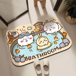 Cute Cartoon New Gyi Ka Wa Silicon Dendroid Bathroom Mat Anti-Slip Water Absorbent Quick Dry Shower Entrance Door Mat