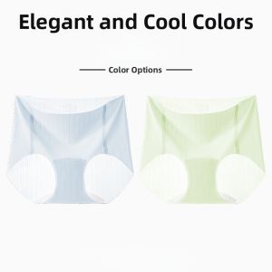 Miiow | Antibacterial Ice Silk Seamless Womens Underwear Thin Triangle Shorts Comfortable Breathable Summer Underpants Youth Mid Waist