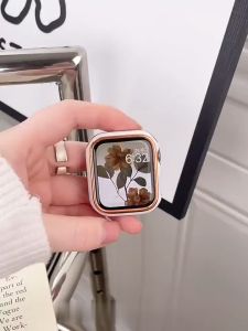 CNAGAI for Apple Watch case Series SE 8 7 6/5/4/3/2/1 45Mm 41Mm Hard Two-color PC Plated Frame Protective Cover Replacement for Smart Watch case 44Mm 42Mm 40Mm 38Mm