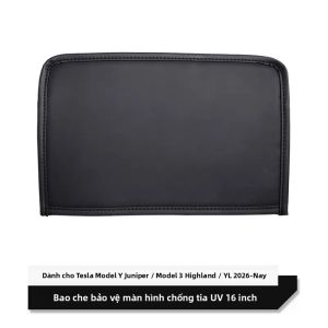 Vỏ Bảo Vệ Màn Hình 16 Inch Cho Tesla Model 3/Y/YL - Tấm Che Nắng Chống Tia Cực Tím Màn Hình Điều Hướng Vỏ Chống Bụi Chất Liệu PU