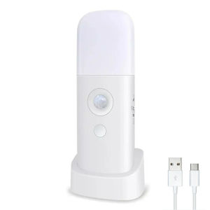 Motion Sensor Night Light Indoor USB Rechargeable Dimmable LED Light Portable Motion Activated Night Lamp for Kids Room Bedroom