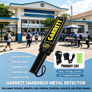 Handheld Rechargeable Metal Detector GARRETT High Sensitivity Airport Safety Detector hotel Security Tool Detection Super Scann(With Original battery and charger)