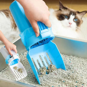 Cat Litter Scoop Portable Kitty Litter Scooper with Built-In Trash Can Large Litter Shovel Cat Poop Disposal System
