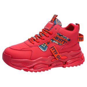 Waterproof Red Leather Sports Shoes for Boys Winter Fall