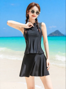 XTEP | Slimming Conservative Separate Sleeveless Dress-like Swimwear