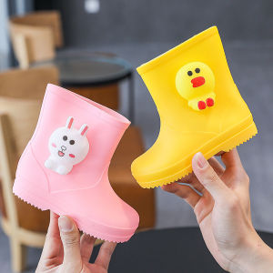 HF Kids Rain Boots Korean Fashion Cartoon New Rain Boots Waterproof And Dirt Resistant High Rain Boots For Boys Girls kasut budak perempuan 22110402