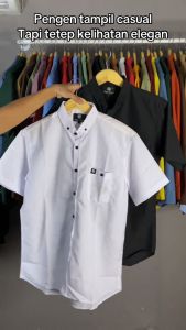 Kemeja Coklat Polos Pria Dewasa Lengan Pendek Terbaru