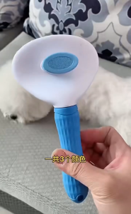 Self Cleaning Pet Grooming Comb Massage Comb Button Round Comb Dog Cat Hair Remover Brush Pet Hair Fur Removal Brush