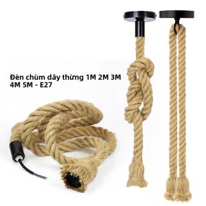Đèn Thả Trần Kiểu Cổ Điển Bằng Dây Thừng Gai Dầu Đế E27 Phong Cách Công Nghiệp Dùng Trang Trí Nhà Cửa Tự Làm Dây Trang Trí