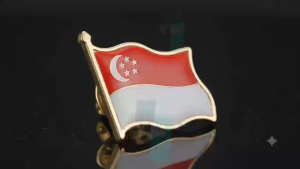 🔥Wholesale Singapore Flag Lapel Pins Bulk Metal Singapore National Flag Brooch Badge Patriotic Singaporean Decorative Lapel Pin