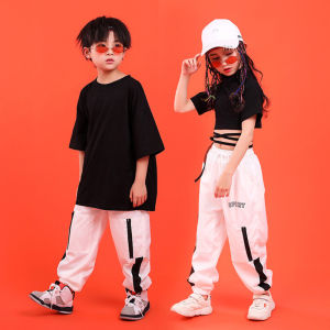 Kids Boys Girls Hip-Hop Street Dancing OutfitTops Pants Stage Performance Dance Sets Tracksuit Suit