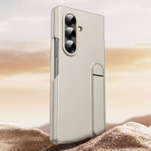 Matte Metallic Z Fold 3 4 5 6 7 Standing Case Cover Camera Protection Samsung Galaxy Z Fold5 Fold6 Fold7 Casing Ultra Slim Anti-Drop Durable Hard PC Phone Case with Metal Lens Rim