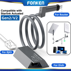 FONKEN Starlink V2อะแดปเตอร์อีเทอร์เน็ตจาน RJ45หญิงกับเราเตอร์ตัวผู้สำหรับการเชื่อมต่อเครือข่าย Starlink รุ่น2ที่ถูกกระตุ้นมาตรฐาน