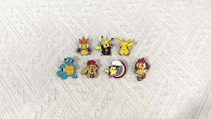 Bandai | Bộ 7 Ghim Cài Áo Pokémon Bằng Men - Pikachu Squirtle Charmander Huy Hiệu Kim Loại Hoạt Hình Dành Cho Quần Áo & Phụ Kiện Ba Lô