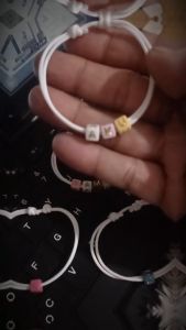 CUSTOM GELANG NAMA KAMU HURUF DADU WARNA WANI TALI KOREA DAN GELANG POLOS