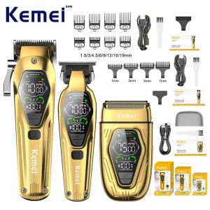 Kemei KM-1697 Máy Cắt Tóc Chạy Điện Chuyên Nghiệp Dành Cho Nam Máy Cắt Tóc Có Thể Sạc Lại Bằng USB Với Nhiều Phụ Kiện Máy Cạo Râu Sạc Nhanh