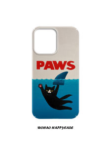 Creative Shark Cat Phone Case Full Cover Anti-Fall for 15 14pro 13 12 Huawei Mate60pro Xiaomi Oneplus Oppo Mobile Phone Accessories