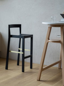 Modern Minimalist High-Back Bar Stool Home Use Counter Chair Coffee Shop Bar Counter New Model Non-Rotatable PVC Finished