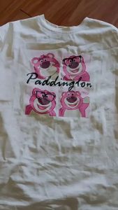 【Pure Cotton】Womans Short Sleeve T-shirt Korean Fashion Round Neck Cartoon Cute Style Retro Oversize Casual Versatile Half Sleeve T-shirt