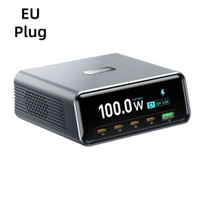 New 100W GaN Smart Multi Port Charger Desktop Charger USB-C 5-Port 4C1A Fast Charge  for Phones  & Tablets