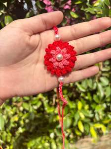 1pcs handmade indian rakhi raksha bandhan rakhi indian rakhi 1 piece รัษีอินเดียทำมือ embroidery thread anklets bracelet for hands Raksha Bandhan festival