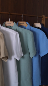 MILVUS PRESIDENT Áo Sơ Mi Nam Linen NOMAD Áo Sơ Mi Tay Ngắn Chất Vải EasyLinen Mềm Mại Thoáng Mát Thấm Hút Đi Chơi Cafe