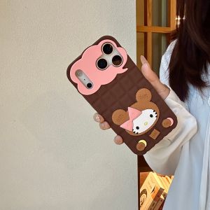 Sanrio | Cute Cartoon Macaron Hello Kitty Phone Case For iPhone 12 13 14 15 16 17 Pro Max 14 15 Plus Soft Silicone INS Shockproof Cover