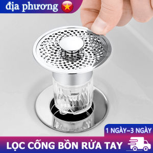 Nút Chặn Bồn Rửa Mặt Lavabo Inox 304 - Lõi Lọc Nhấn Nảy Ngăn Mùi Côn Trùng
