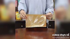 100 Túi zip vàng mặt kính MIS nhiều kích thước loại 1 Túi zipper giấy kraft một mặt kính trong suốt