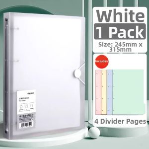 deli | 4-Ring Hole A4 Transparent Document Folder Large Capacity