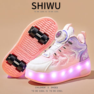 Shiwu | Giày Có Bánh Xe Đèn Nhấp Nháy Cho Bé Gái