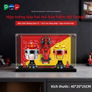 POP BRICKS | Hộp Hiển Thị Có Đèn Cho Mũ Bảo Hiểm F1 LEGO