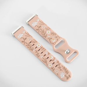 Engraved Silicone Strap for Samsung Galaxy Fit 3 Sports Wristband Loop Strap for Samsung Fit 3 Smart Watch Replacement Bracelet