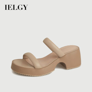 IELGY Flip-flops Womens Versatile French Vintage Platform Soles Two Sandals with Heights