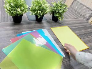 L Shaped Folder Clear File Folder A4 Size/File protection cover L型文件套 A4L型二页袋文件夹A4纸夹透明插页袋
