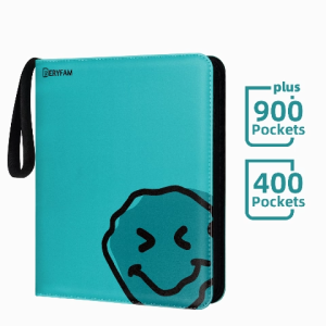 BERYFAM Binder Zipper Album 400/900 Pocket Turquoiuse Blue Pokemon Lomo Card Photocard Leather Binder Sleeves Blueberry Series