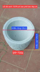 cối đá xanh nguyên khối kích thước lớn đẹp từ trong gia ngoài