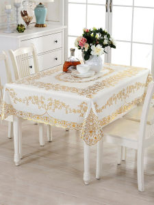 ผ้าคลุมโต๊ะพลาสติก PVC ขนาดยาว ตารางน้ำชา ป้องกันน้ำมัน กันน้ำ กันร้อน กันเสียดสี ใช้ในบ้าน ผ้าคลุมโต๊ะทานอาหาร ลายดอกไม้