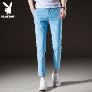 Black Slim Fit Casual Pants for Men Autumn New Style Korean Fashion Playboy Youth Active Cotton Polyester Elastic Fiber