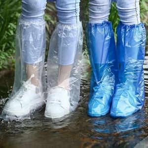 10/20/30pcs Rainy disposable shoe covers transparent plastic outdoor thick wear-resistant waterproof isolation foot covers