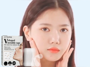 100pcs V shaped  Invisible Tape Invisible Face Lifting Stickers  Firming Skin Fade Fine Line Wrinkle Sagging