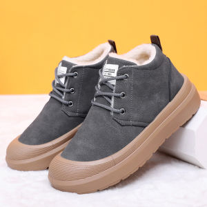 Mens cotton shoes for winter 2025 outdoor leisure all-match anti-cold and warm anti-slip and wear-resistant sole free shipping