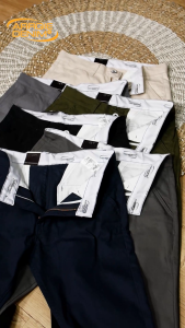 Celana Chinos Hitam Panjang Pria Loose Baggy Gombrong Terbaru 2025 Korean Style Kekinian