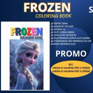 FROZEN Coloring Book Buku Mewarnai Anak Remaja Dewasa Healing Activity Relaxing Kertas Tebal Bagus